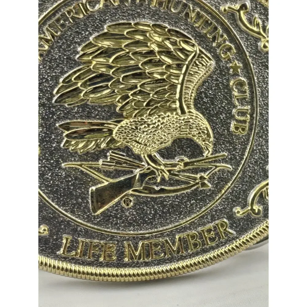 Stunning North American Hunting Club Eagle Gun Belt Buckle LIFE MEMBER
